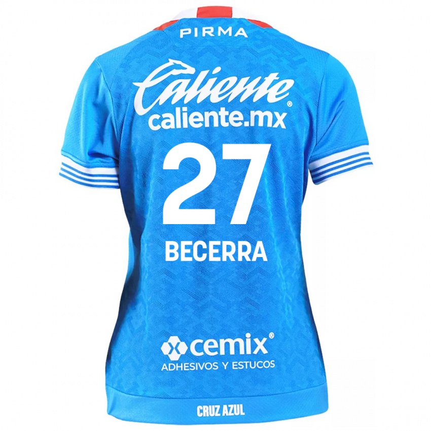 Homem Camisola Ana Becerra #27 Céu Azul Principal 2024/25 Camisa