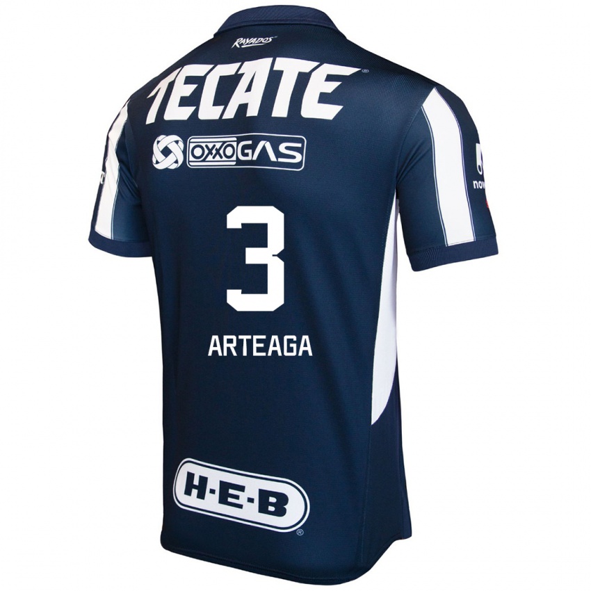 Homem Camisola Gerardo Arteaga #3 Azul Vermelho Branco Principal 2024/25 Camisa