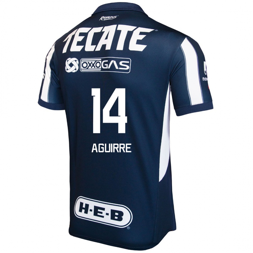 Homem Camisola Erick Aguirre #14 Azul Vermelho Branco Principal 2024/25 Camisa