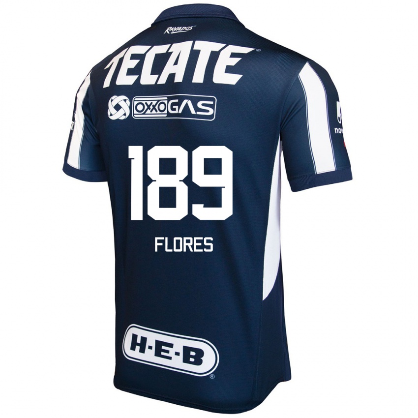 Homem Camisola Yael Flores #189 Azul Vermelho Branco Principal 2024/25 Camisa