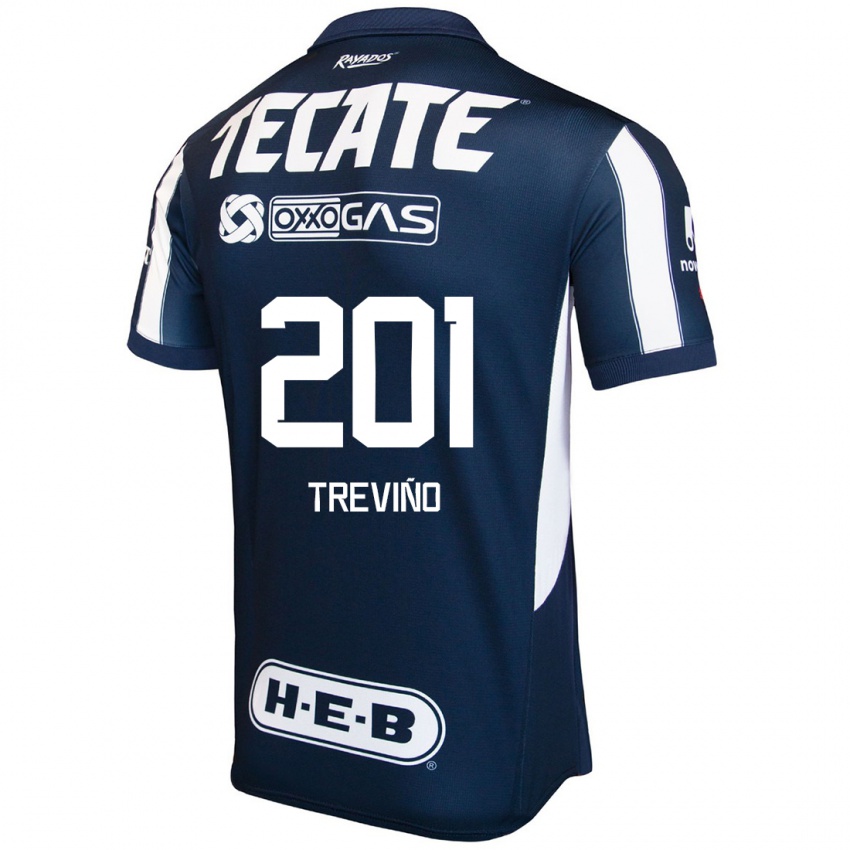 Homem Camisola José Treviño #201 Azul Vermelho Branco Principal 2024/25 Camisa