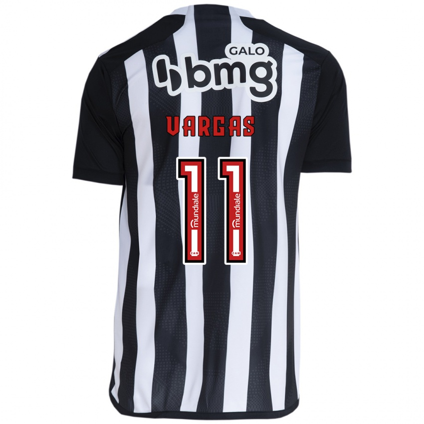 Homem Camisola Eduardo Vargas #11 Branco Preto Principal 2024/25 Camisa