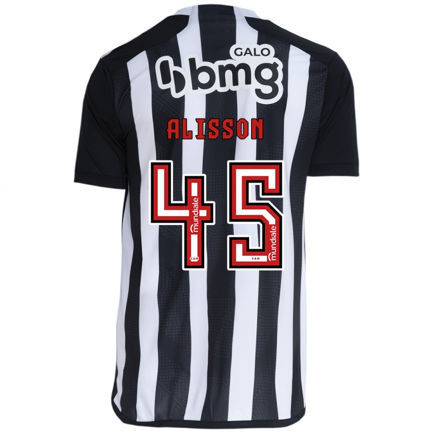 Homem Camisola Alisson #45 Branco Preto Principal 2024/25 Camisa