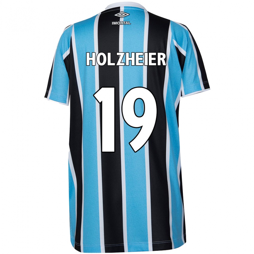 Homem Camisola Agostina Holzheier #19 Azul Preto Branco Principal 2024/25 Camisa