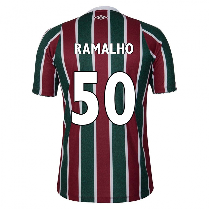 Homem Camisola Gustavo Ramalho #50 Verde Castanho Branco Principal 2024/25 Camisa