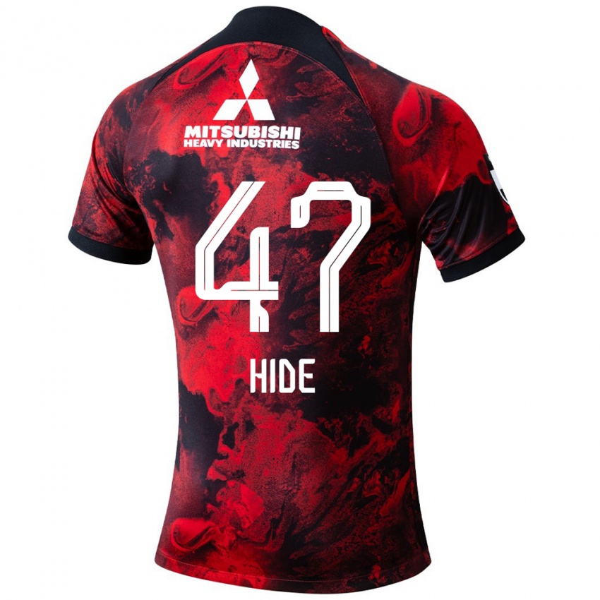 Homem Camisola Hidetoshi Takeda #47 Vermelho Preto Principal 2024/25 Camisa