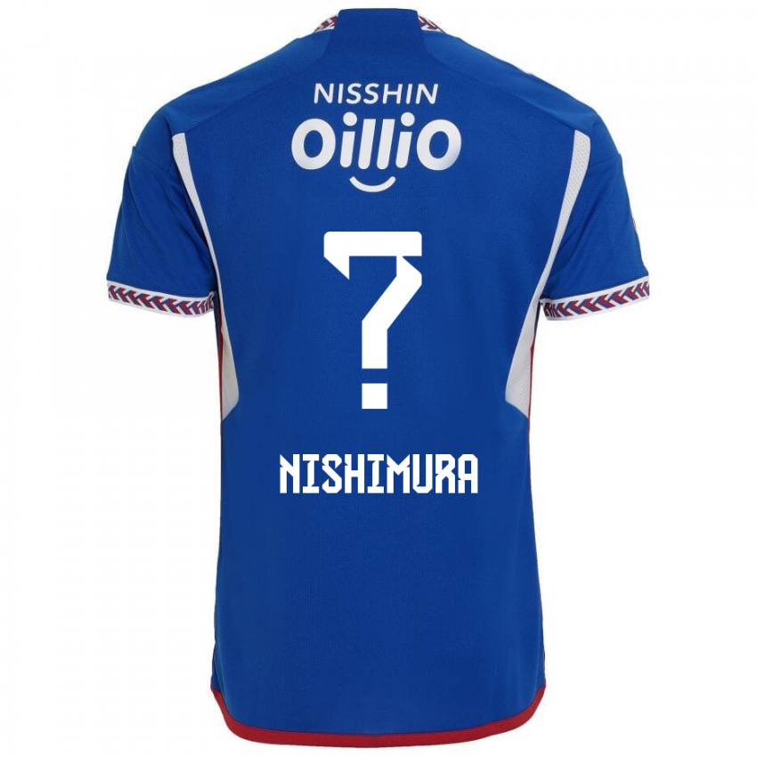 Homem Camisola Takuma Nishimura #0 Azul Branco Vermelho Principal 2024/25 Camisa