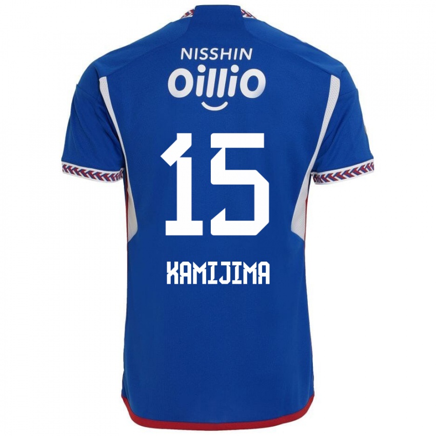 Homem Camisola Takumi Kamijima #15 Azul Branco Vermelho Principal 2024/25 Camisa