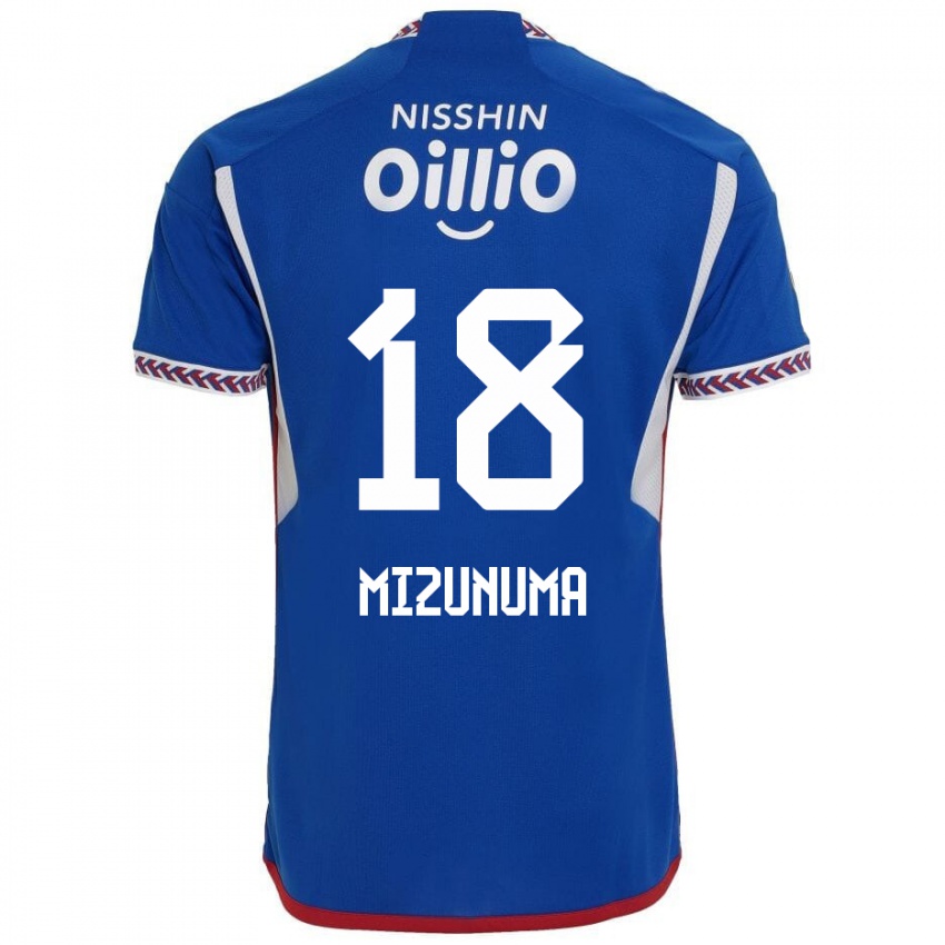 Homem Camisola Kota Mizunuma #18 Azul Branco Vermelho Principal 2024/25 Camisa