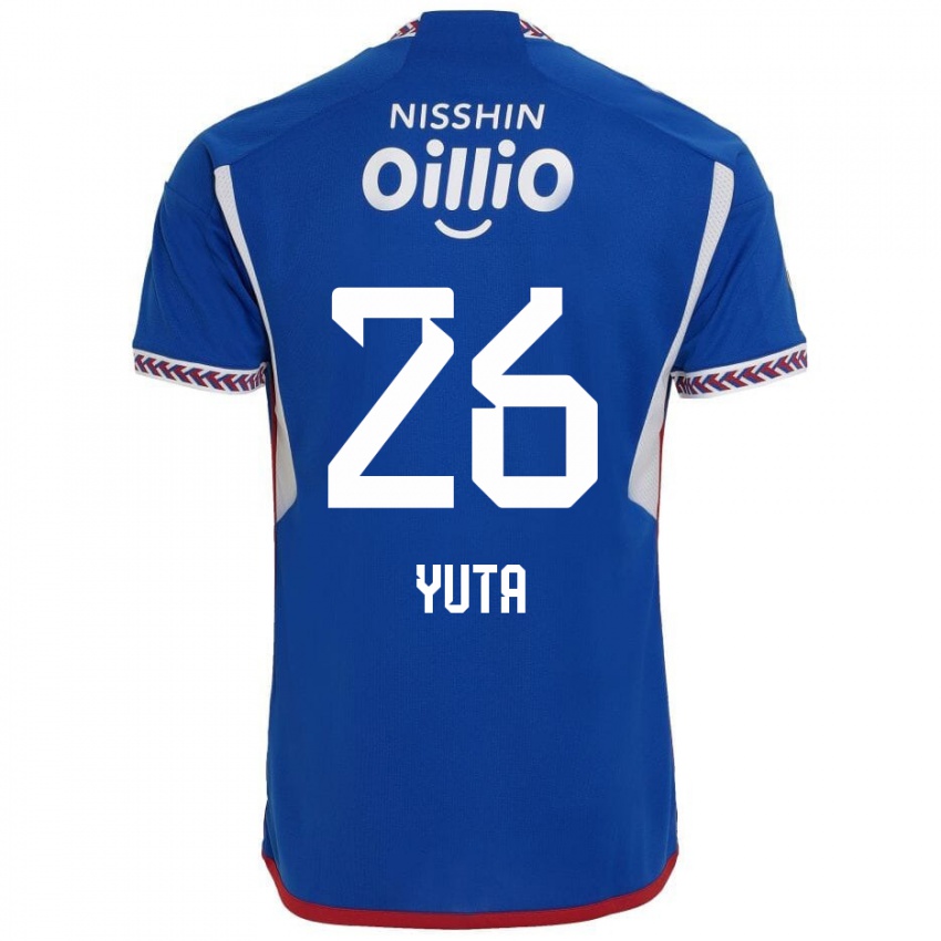 Homem Camisola Yuta Koike #26 Azul Branco Vermelho Principal 2024/25 Camisa