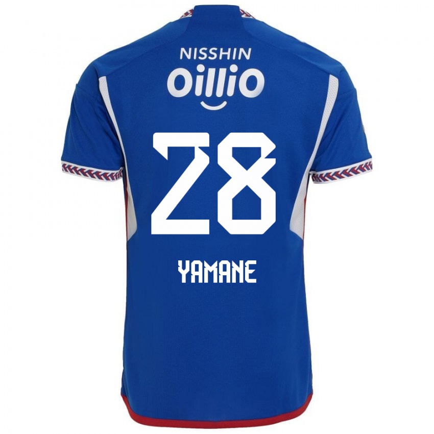 Homem Camisola Riku Yamane #28 Azul Branco Vermelho Principal 2024/25 Camisa