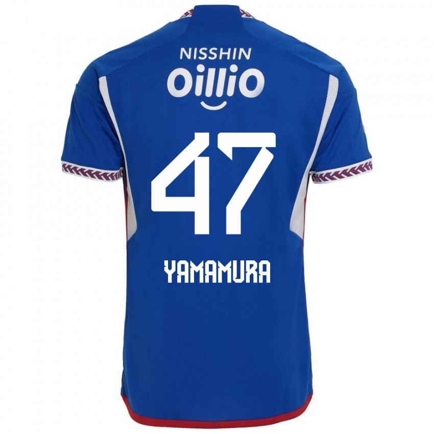 Homem Camisola Kazuya Yamamura #47 Azul Branco Vermelho Principal 2024/25 Camisa