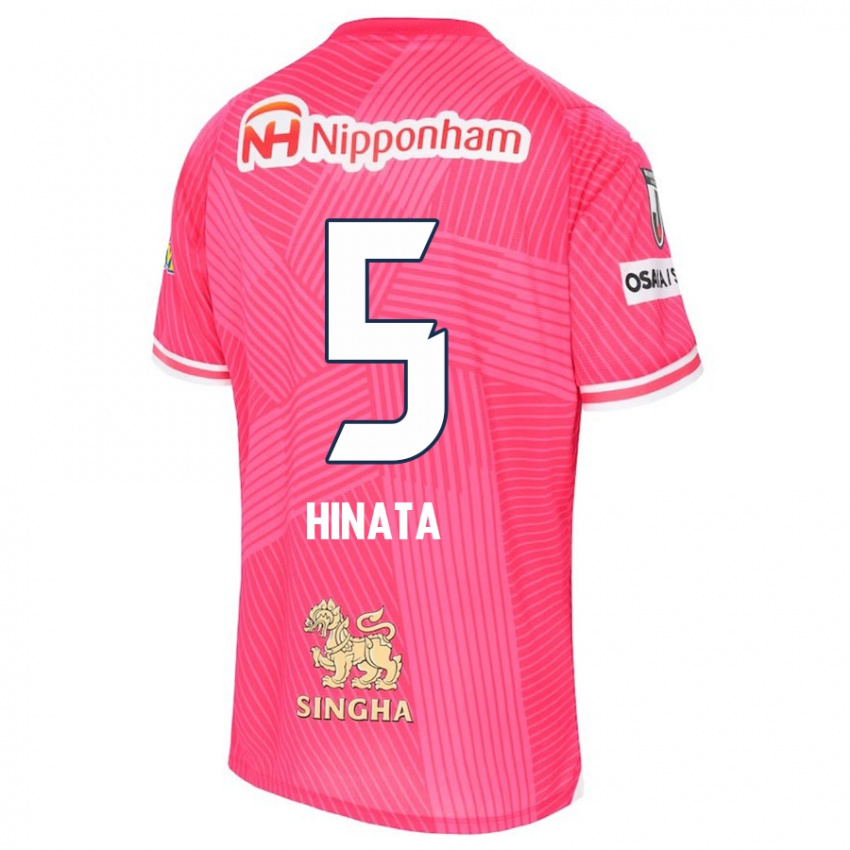 Homem Camisola Hinata Kida #5 Rosa Branco Principal 2024/25 Camisa