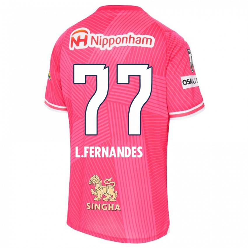 Homem Camisola Lucas Fernandes #77 Rosa Branco Principal 2024/25 Camisa