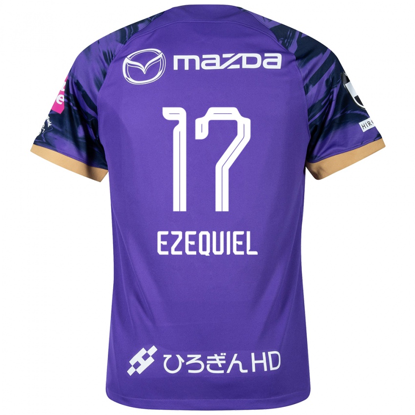 Homem Camisola Ezequiel #17 Roxo Branco Principal 2024/25 Camisa