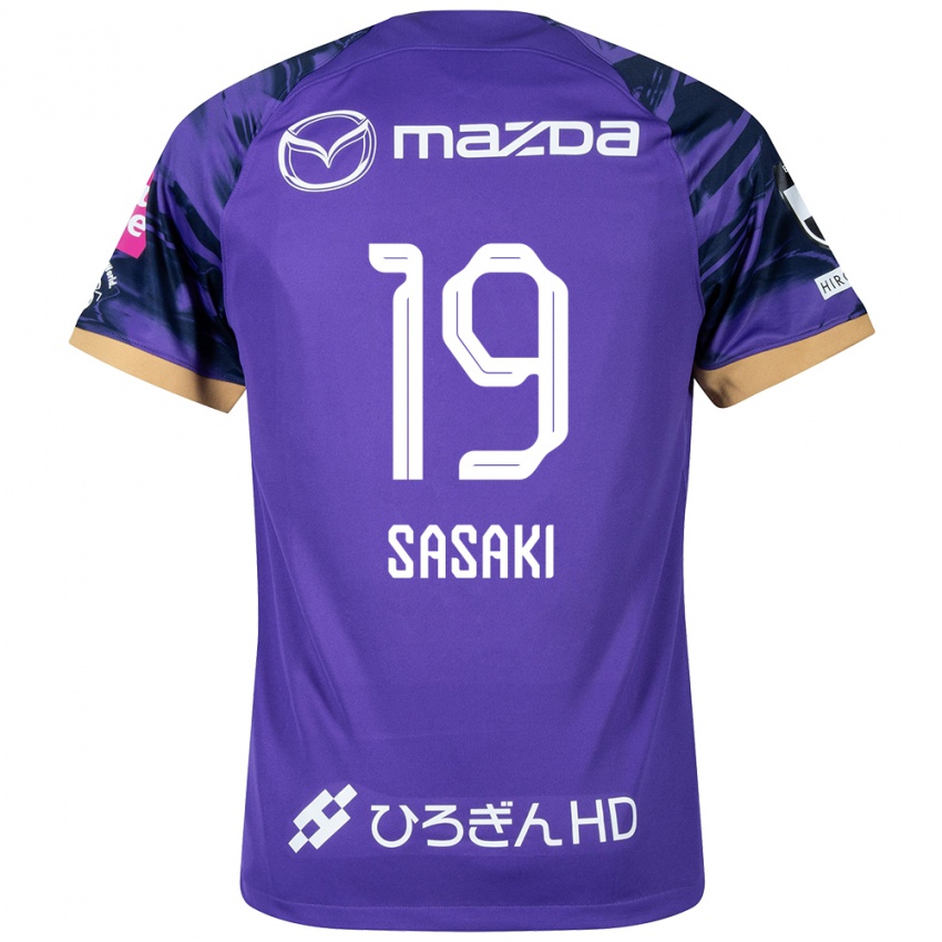 Homem Camisola Sho Sasaki #19 Roxo Branco Principal 2024/25 Camisa