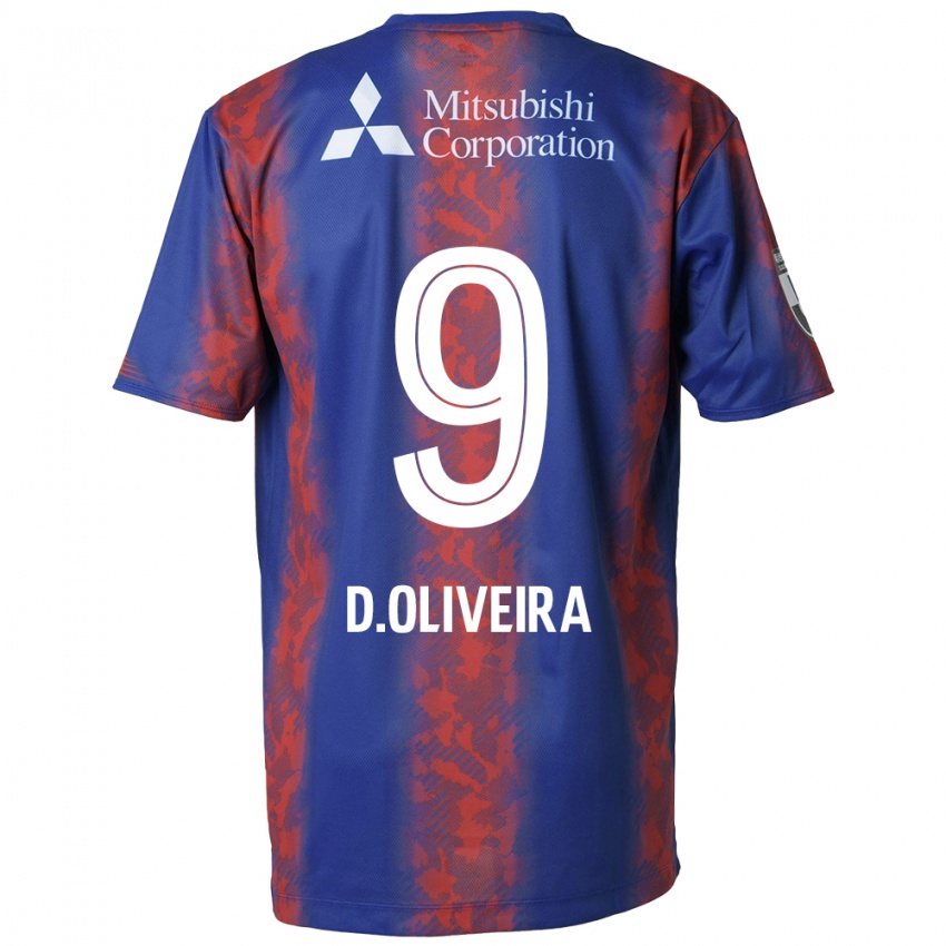 Homem Camisola Diego Oliveira #9 Azul Vermelho Principal 2024/25 Camisa