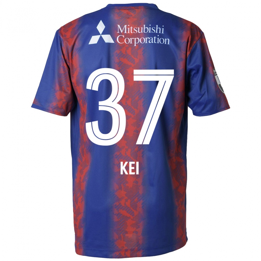 Homem Camisola Kei Koizumi #37 Azul Vermelho Principal 2024/25 Camisa