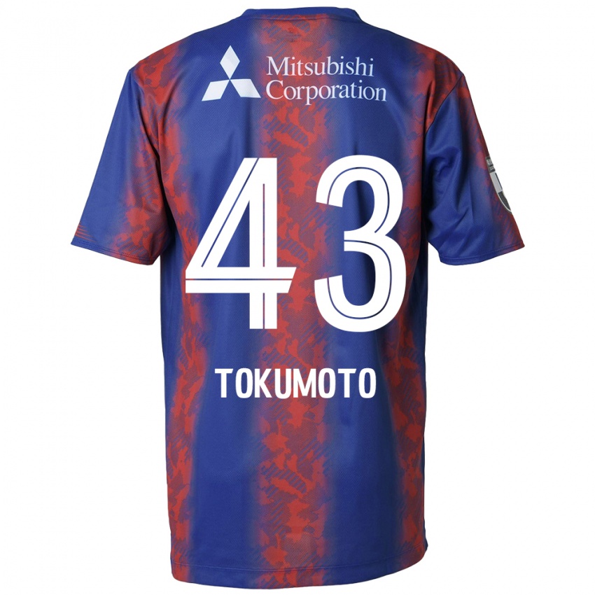 Homem Camisola Shuhei Tokumoto #43 Azul Vermelho Principal 2024/25 Camisa