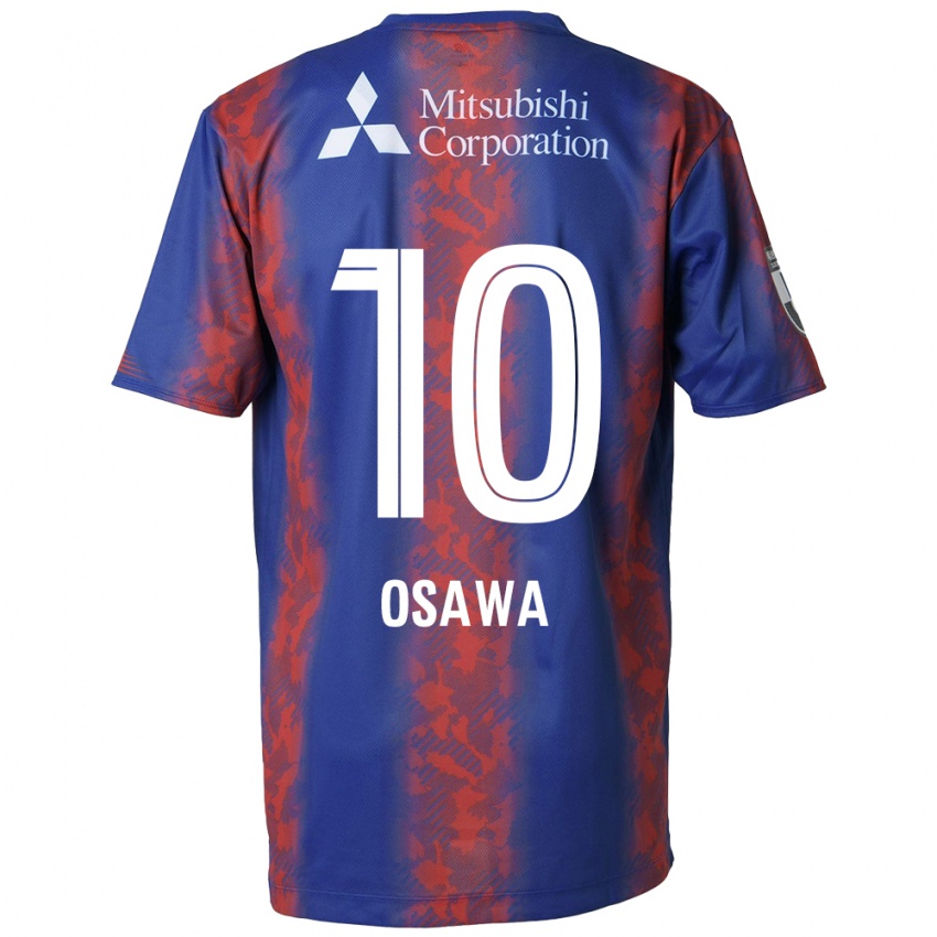 Homem Camisola Shuzo Osawa #10 Azul Vermelho Principal 2024/25 Camisa