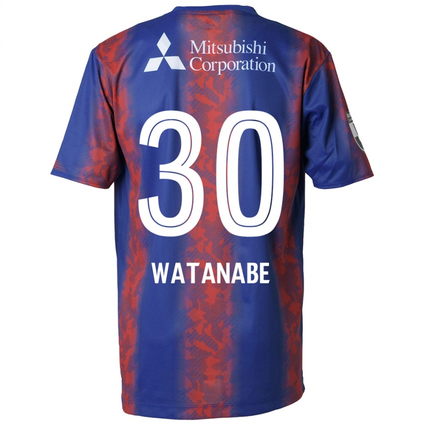 Homem Camisola Matthew Watanabe #30 Azul Vermelho Principal 2024/25 Camisa