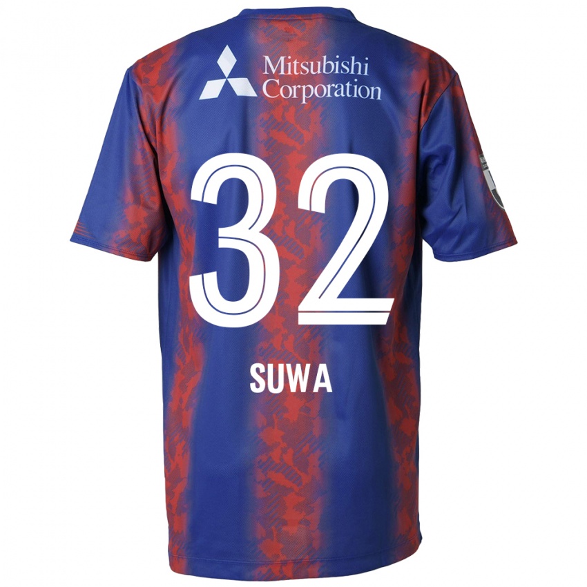 Homem Camisola Keita Suwa #32 Azul Vermelho Principal 2024/25 Camisa