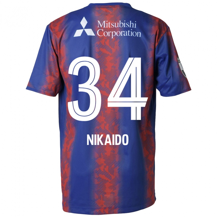 Homem Camisola Rintaro Nikaido #34 Azul Vermelho Principal 2024/25 Camisa