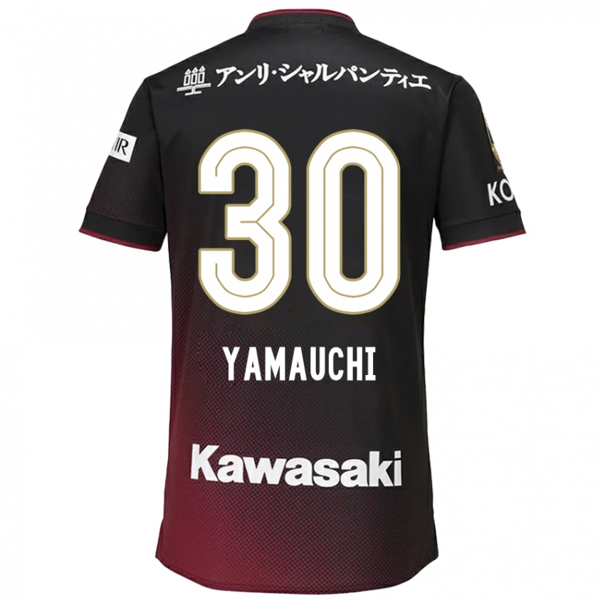 Homem Camisola Kakeru Yamauchi #30 Preto Vermelho Principal 2024/25 Camisa