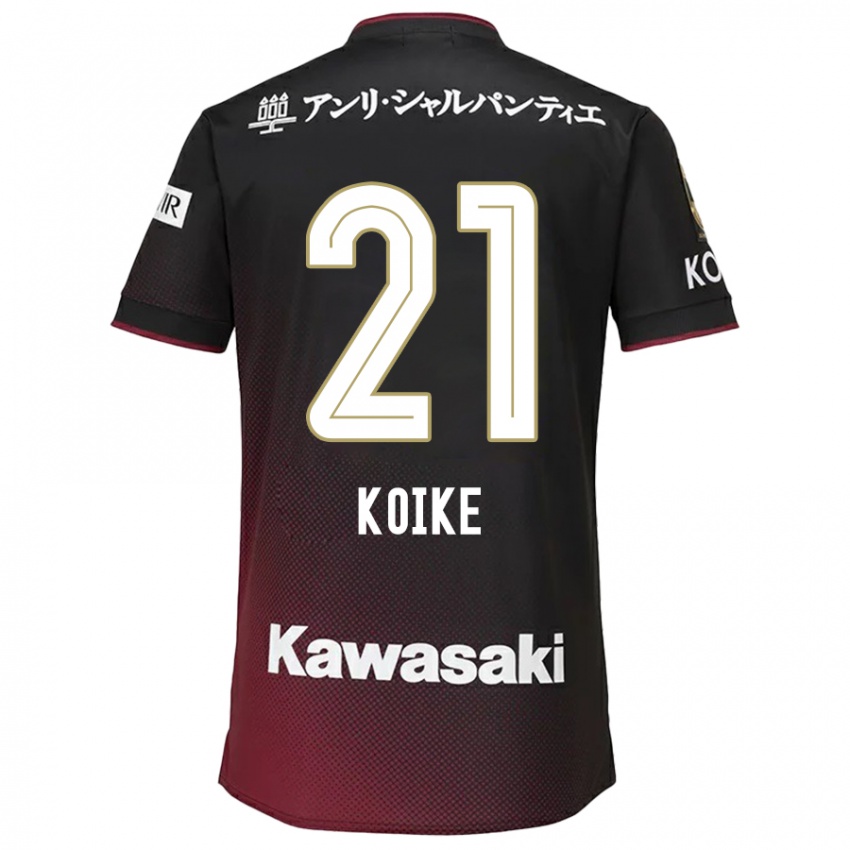 Homem Camisola Shusuke Koike #21 Preto Vermelho Principal 2024/25 Camisa