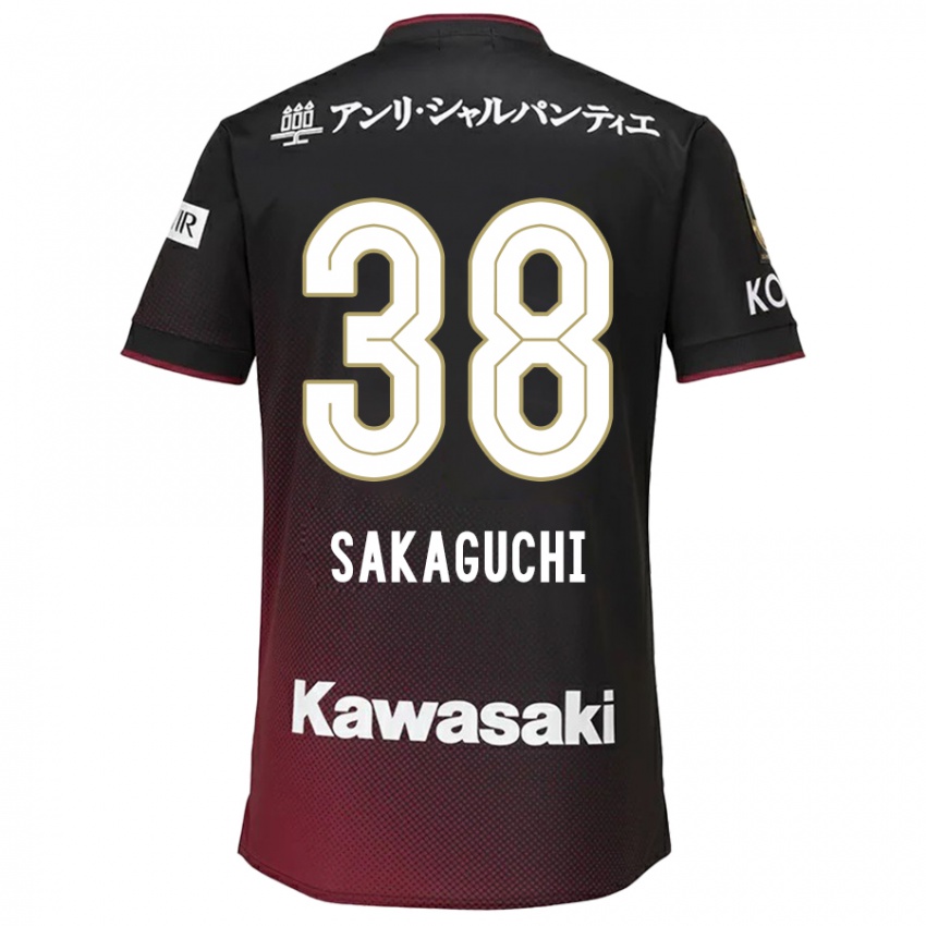 Homem Camisola Yuki Sakaguchi #38 Preto Vermelho Principal 2024/25 Camisa