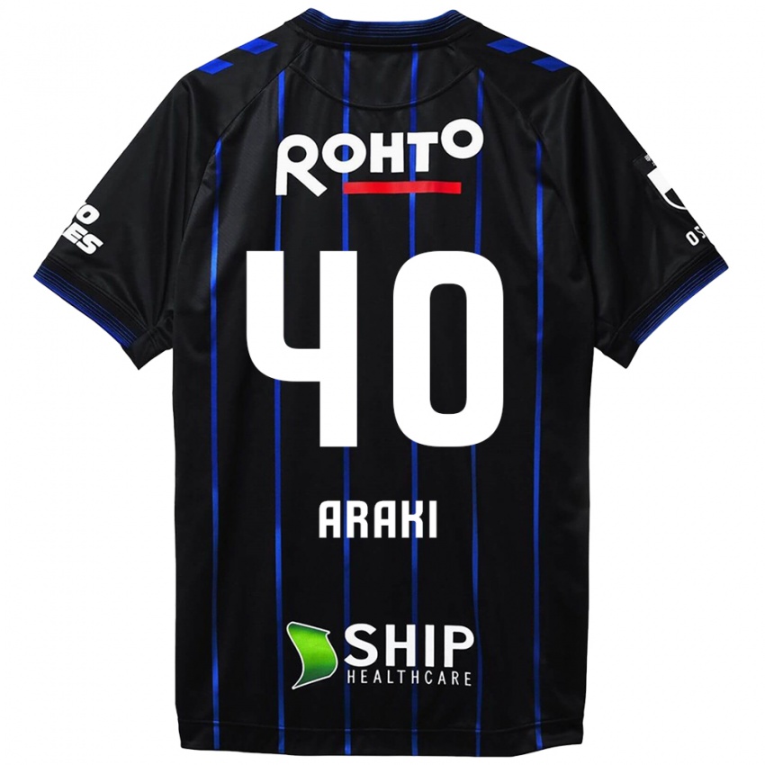 Homem Camisola Rui Araki #40 Preto Azul Principal 2024/25 Camisa