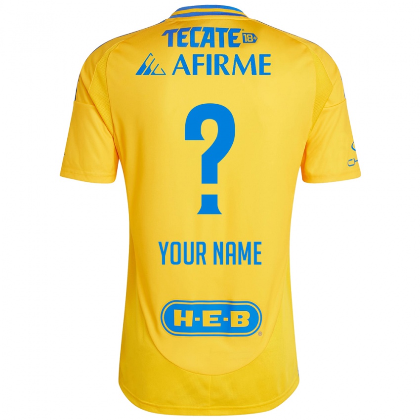 Homem Camisola Seu Nome #0 Ouro Amarelo Principal 2024/25 Camisa