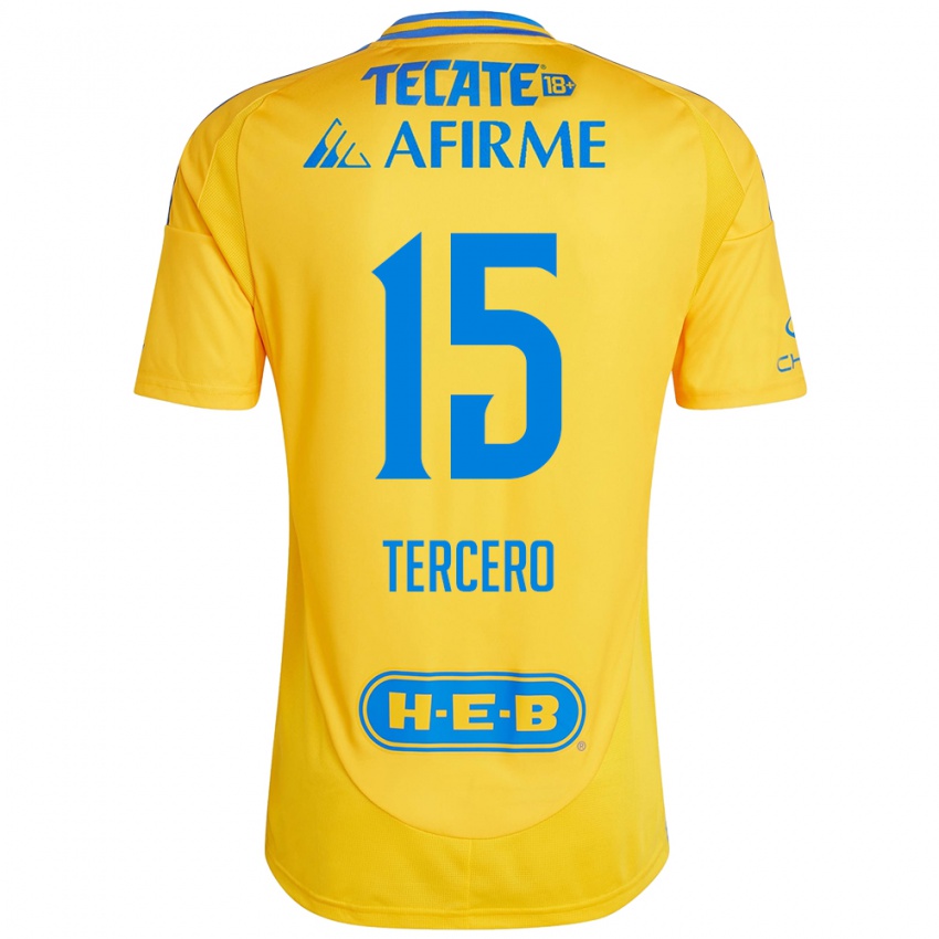 Homem Camisola Eduardo Tercero #15 Ouro Amarelo Principal 2024/25 Camisa