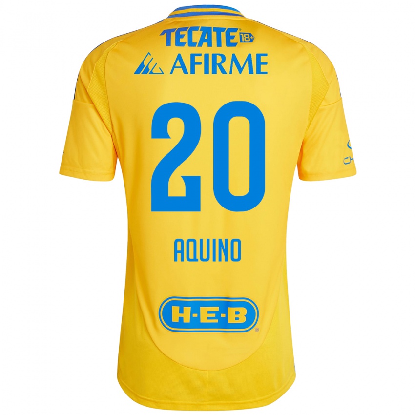 Homem Camisola Javier Aquino #20 Ouro Amarelo Principal 2024/25 Camisa