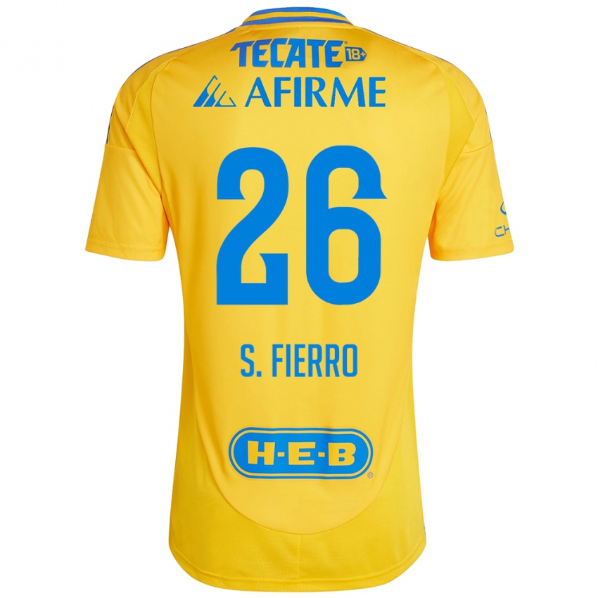 Homem Camisola Sebastián Fierro #26 Ouro Amarelo Principal 2024/25 Camisa