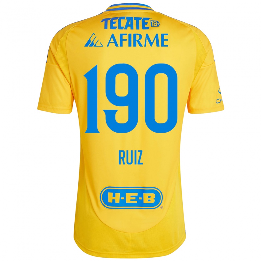 Homem Camisola Óscar Ruiz #190 Ouro Amarelo Principal 2024/25 Camisa