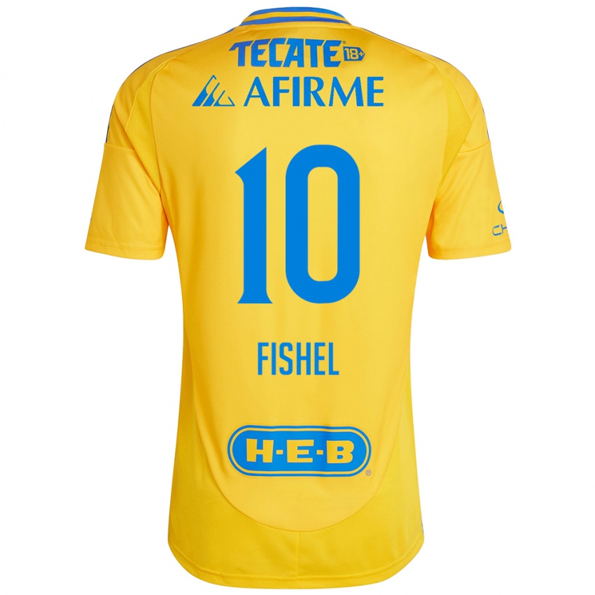 Homem Camisola Mia Fishel #10 Ouro Amarelo Principal 2024/25 Camisa