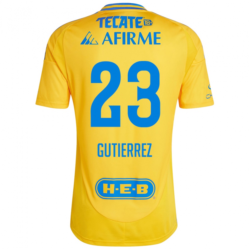 Homem Camisola Jana Gutierrez #23 Ouro Amarelo Principal 2024/25 Camisa