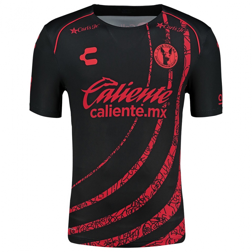 Homem Camisola Rubén Hernández #17 Preto Vermelho Principal 2024/25 Camisa