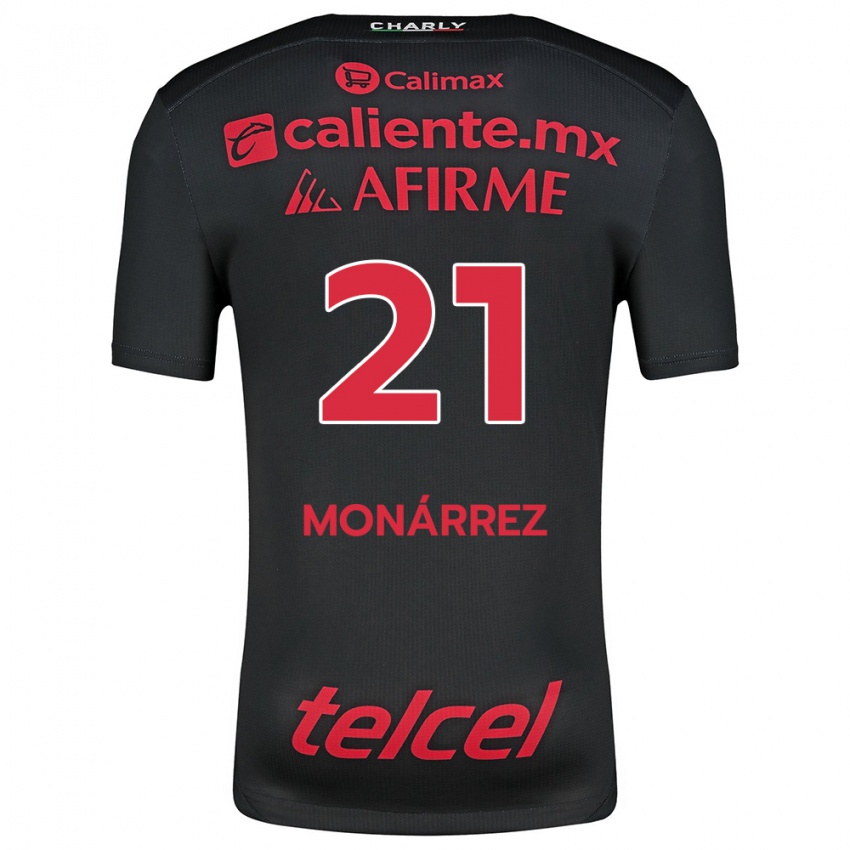 Homem Camisola Fernando Monárrez #21 Preto Vermelho Principal 2024/25 Camisa