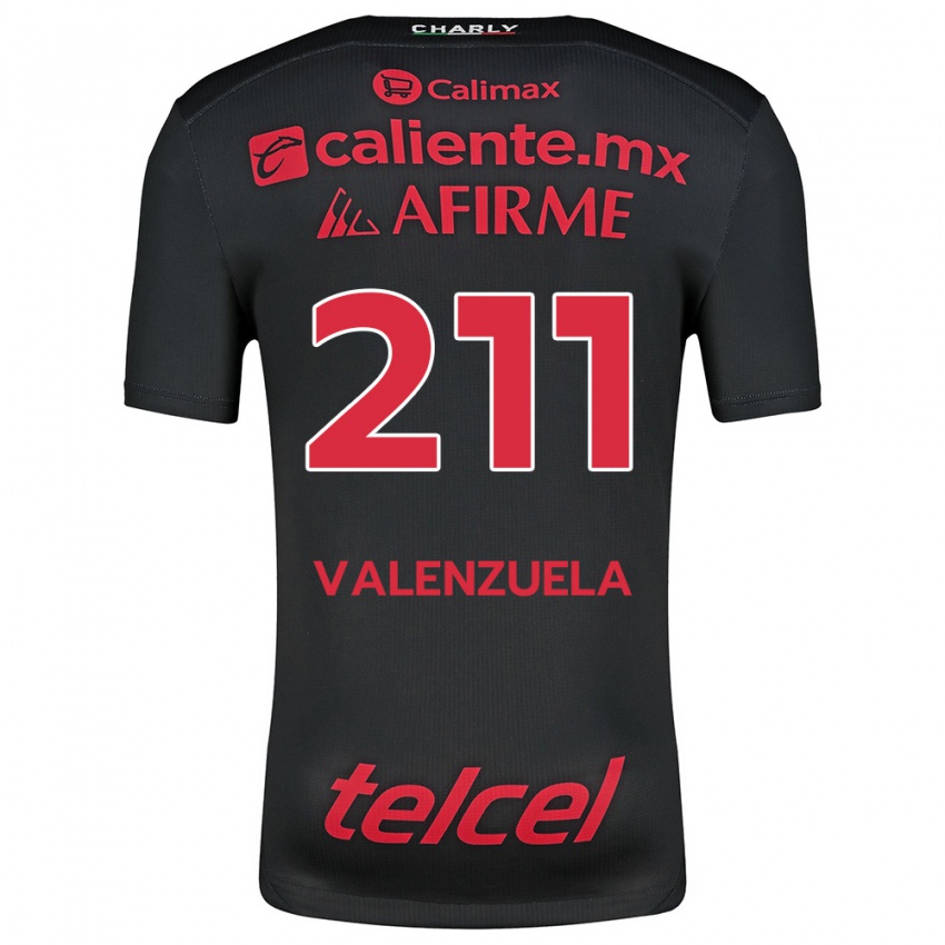 Homem Camisola Aldieri Valenzuela #211 Preto Vermelho Principal 2024/25 Camisa