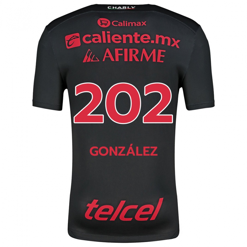 Homem Camisola Joban González #202 Preto Vermelho Principal 2024/25 Camisa