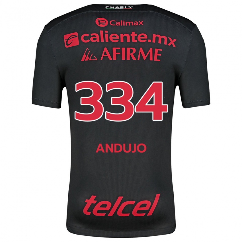 Homem Camisola Favio Andujo #334 Preto Vermelho Principal 2024/25 Camisa