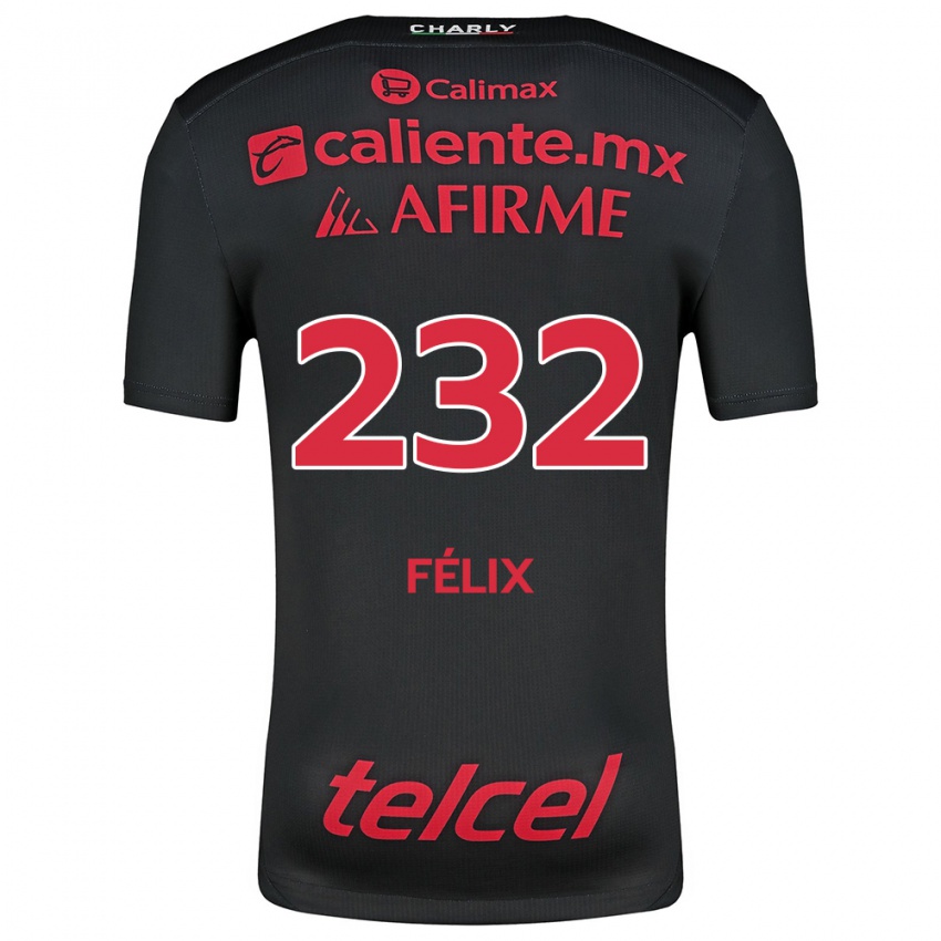 Homem Camisola Erick Félix #232 Preto Vermelho Principal 2024/25 Camisa