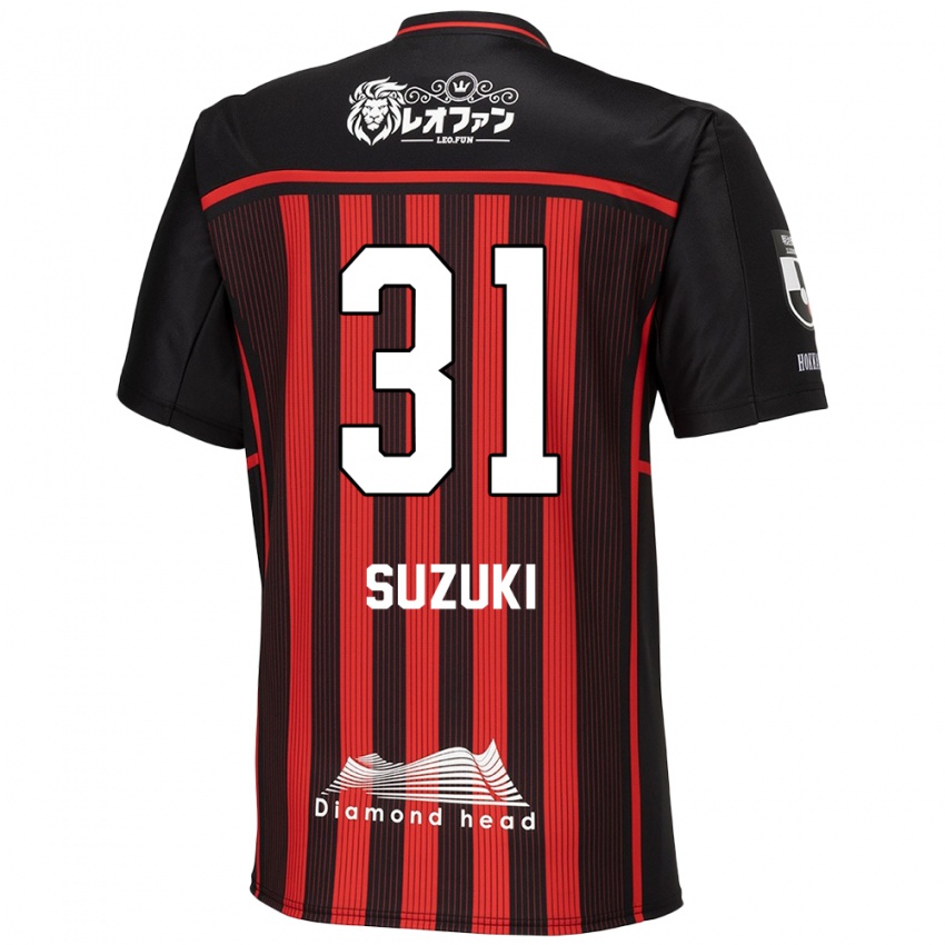 Homem Camisola Ryusei Suzuki #31 Vermelho Preto Principal 2024/25 Camisa