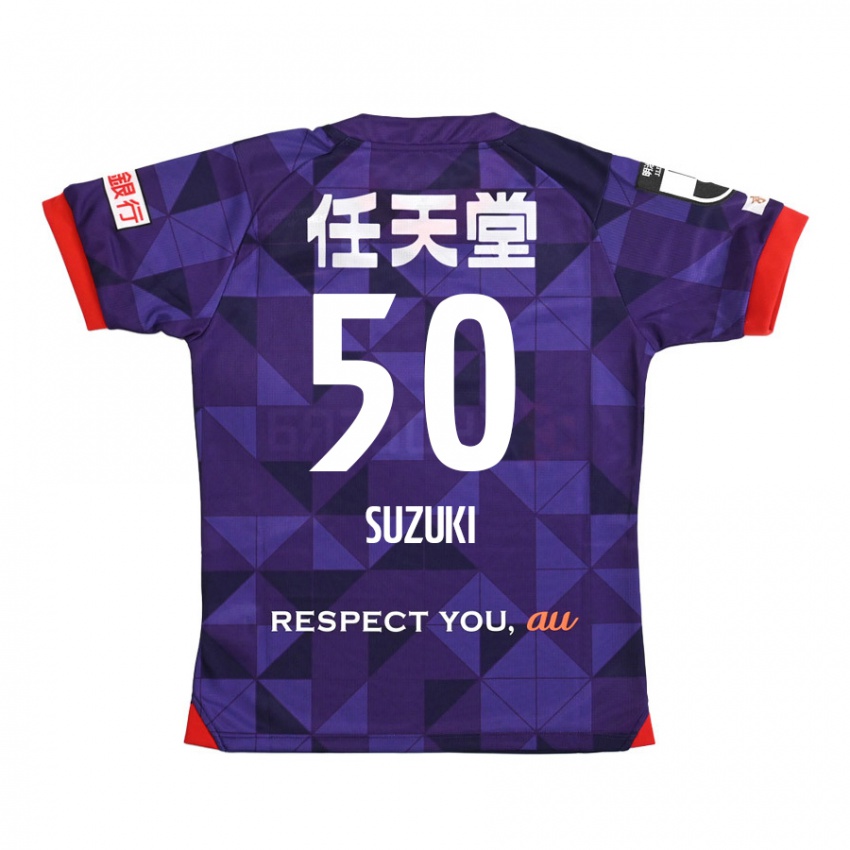 Homem Camisola Yoshinori Suzuki #50 Roxo Branco Principal 2024/25 Camisa