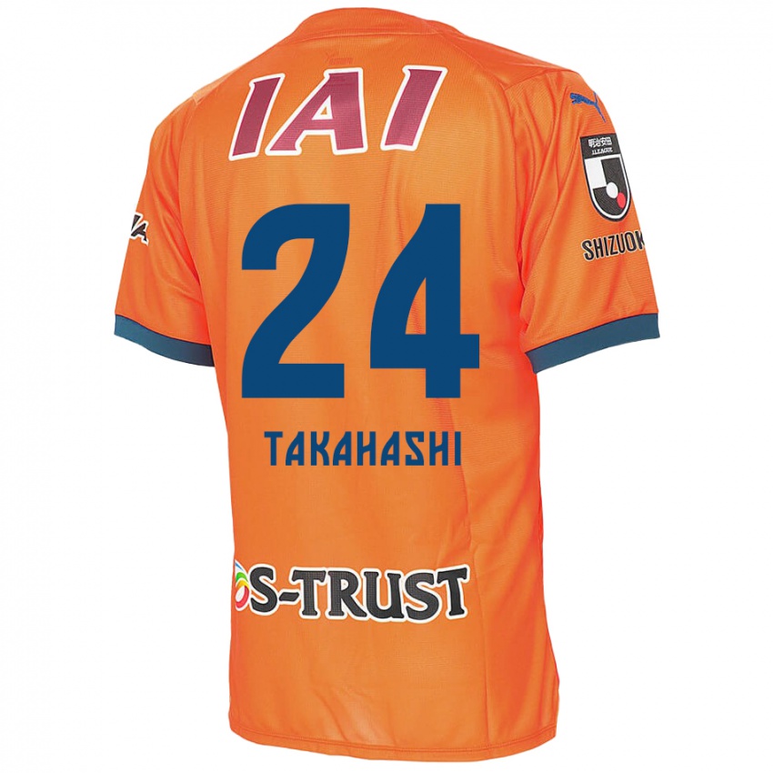 Homem Camisola Yuzuki Takahashi #24 Laranja Azul Principal 2024/25 Camisa