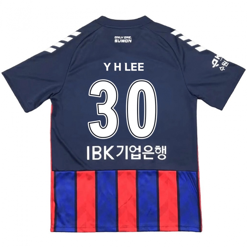 Homem Camisola Hyeon-Yong Lee #30 Azul Vermelho Principal 2024/25 Camisa