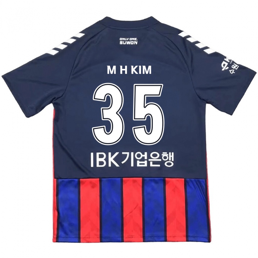 Homem Camisola Hyeon-Min Kim #35 Azul Vermelho Principal 2024/25 Camisa