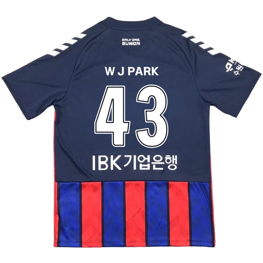 Homem Camisola Jin-Woo Park #43 Azul Vermelho Principal 2024/25 Camisa